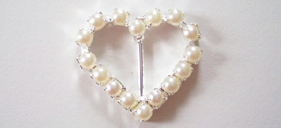 Pearl 1" x 1 1/4" Heart Buckle