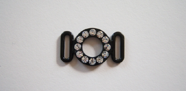 Black Austrian Crystal 5/8" x 1" Buckle