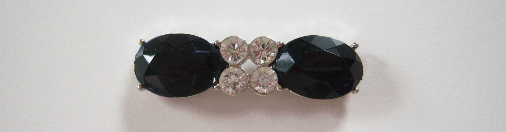 Black Bead/Rhinestone 1/2" x 1 7/8" Sew On Bar