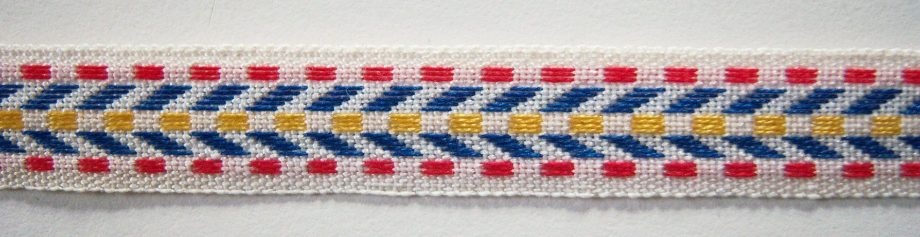 White/Red/Blue 1/2" Jacquard