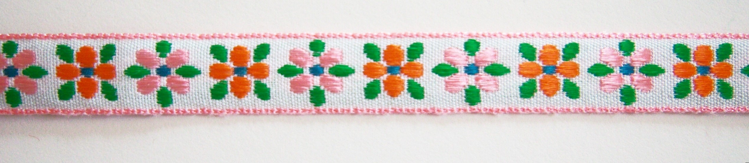 White/Pink/Orange/Green 5/8" Jacquard