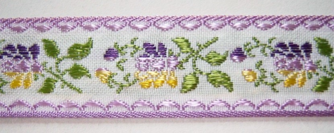 Lilac Floral 1" Satin Ribbon