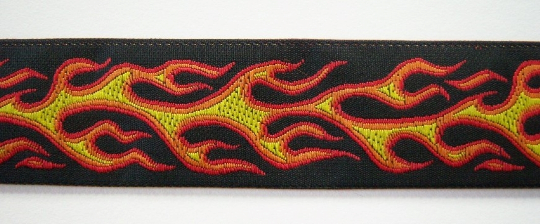 Black/Orange Flames Jacquard