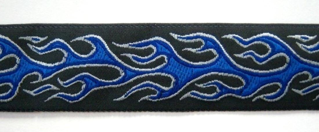 Black/Blue Flames Jacquard