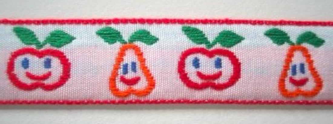 Red/Orange Apples/Pears 3/4" Jacquard