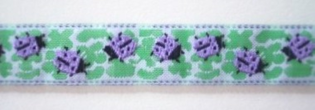 Orchid Ladybugs 9/16" Jacquard