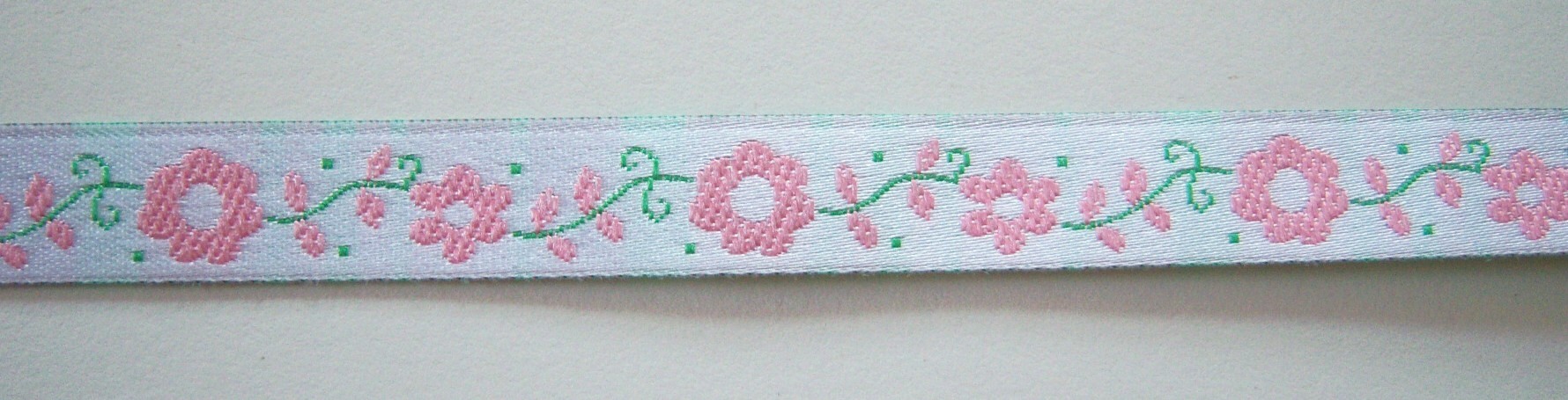 White/Pink/Mint Floral Jacquard