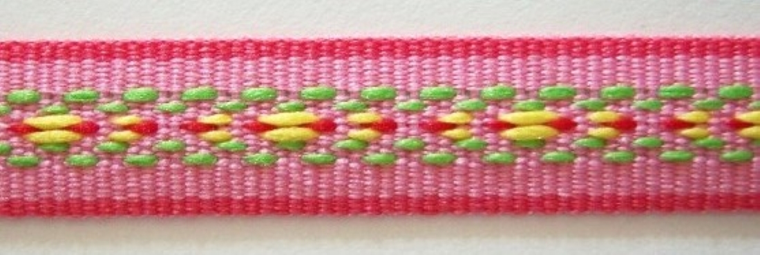 Hot Pink/Lime 1/2" Webbing