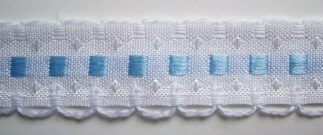 White/Blue 3/4" Jacquard