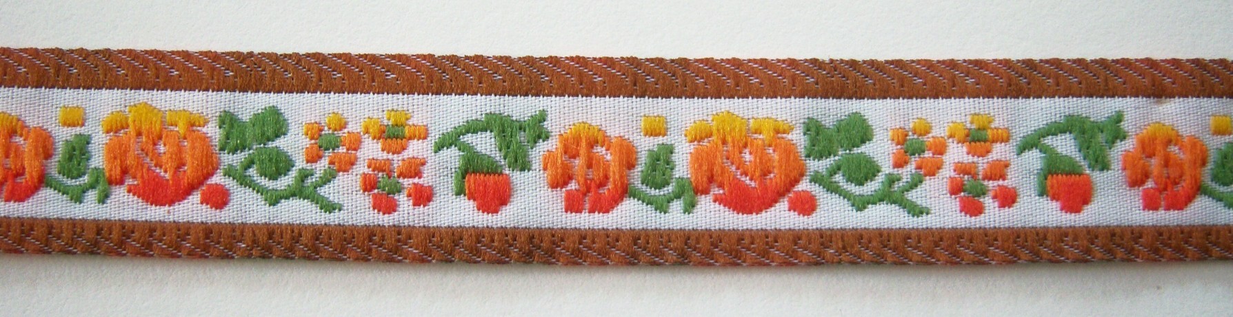 White/Sienna/Orange 5/8" Jacquard