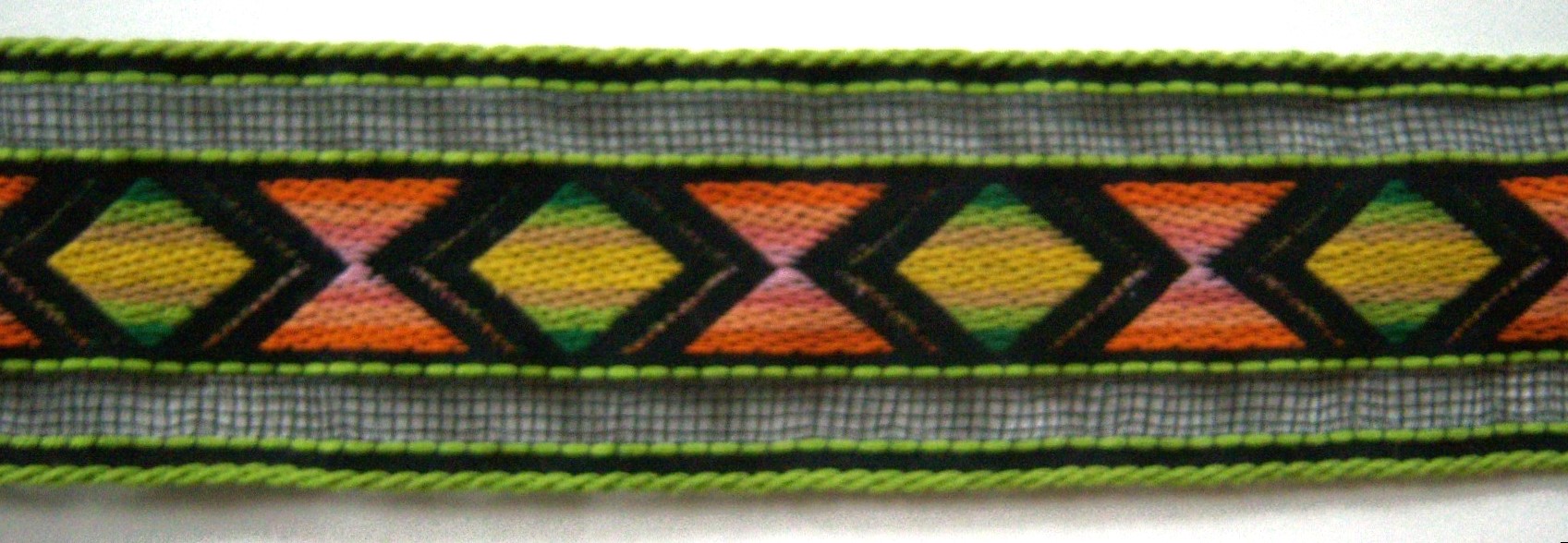 Green/Orange 1 1/2" Sheer Jacquard