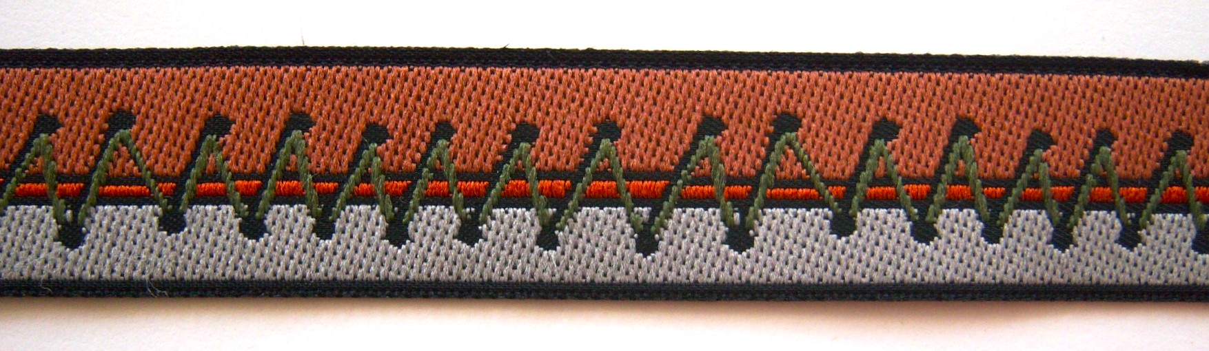 Brown/Grey/Olive 3/4" Jacquard