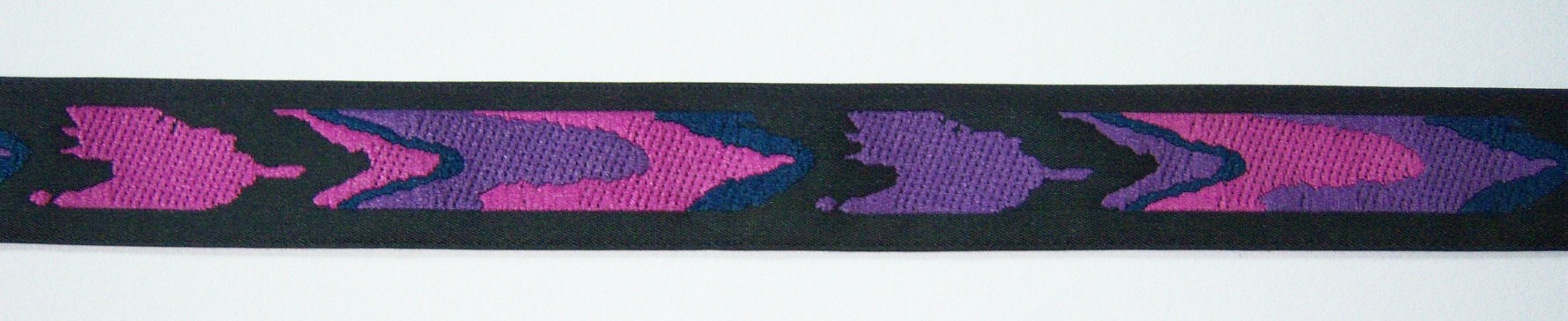 Black/Rasberry/Orchid 13/16" Jacquard