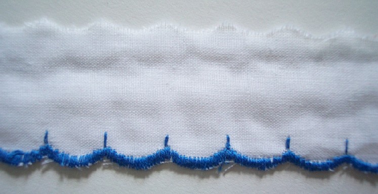 White/French Blue 1 1/4" Eyelet