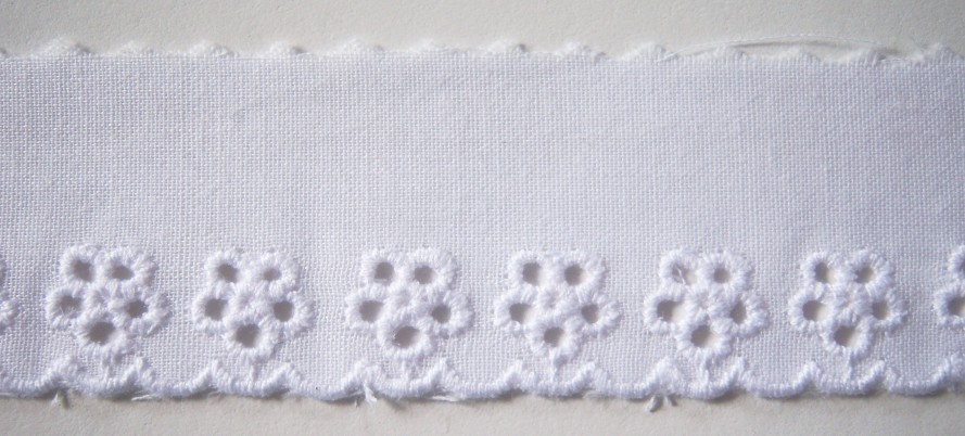 White 1 1/4" Eyelet Lace