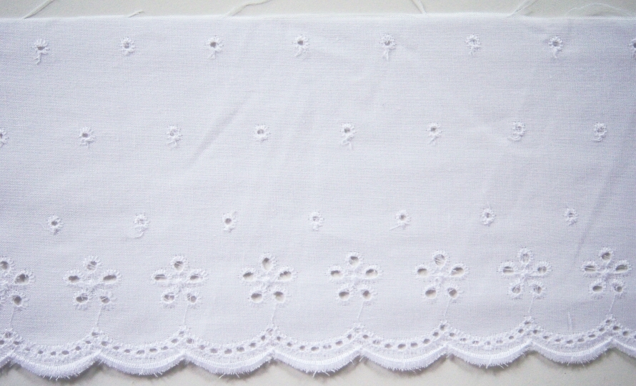 White Flat Embr. 5 1/4" Eyelet