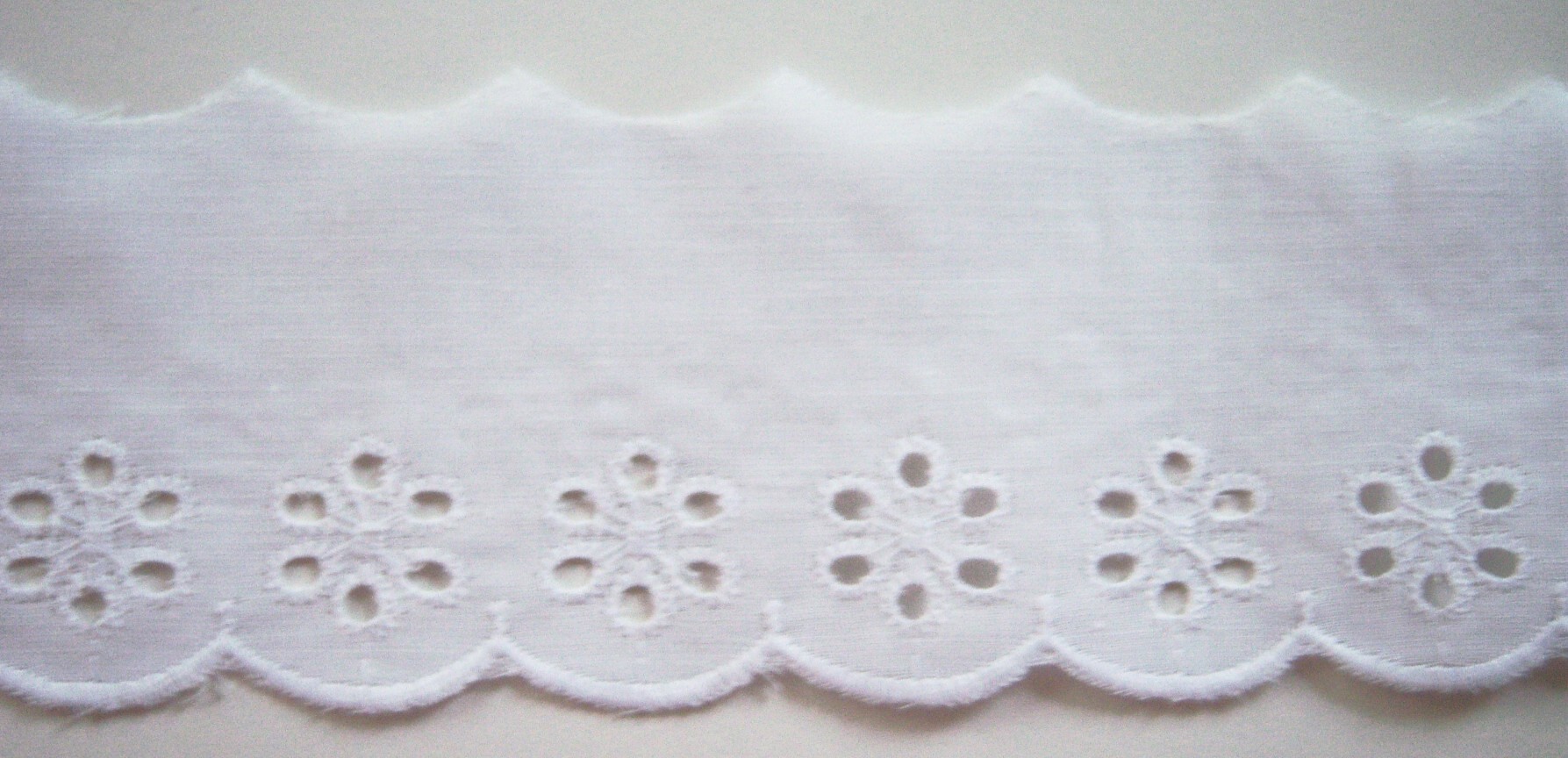 White 2 1/4" Eyelet Lace