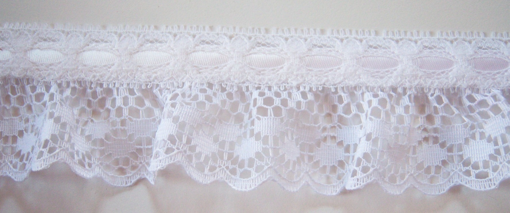 Ivory/White 1 3/4" Ruffled Lace