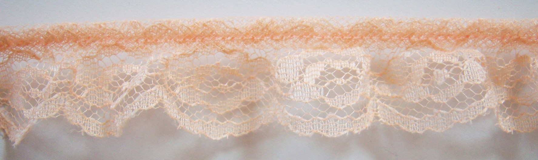 Peach 1 1/4" Ruffled Lace