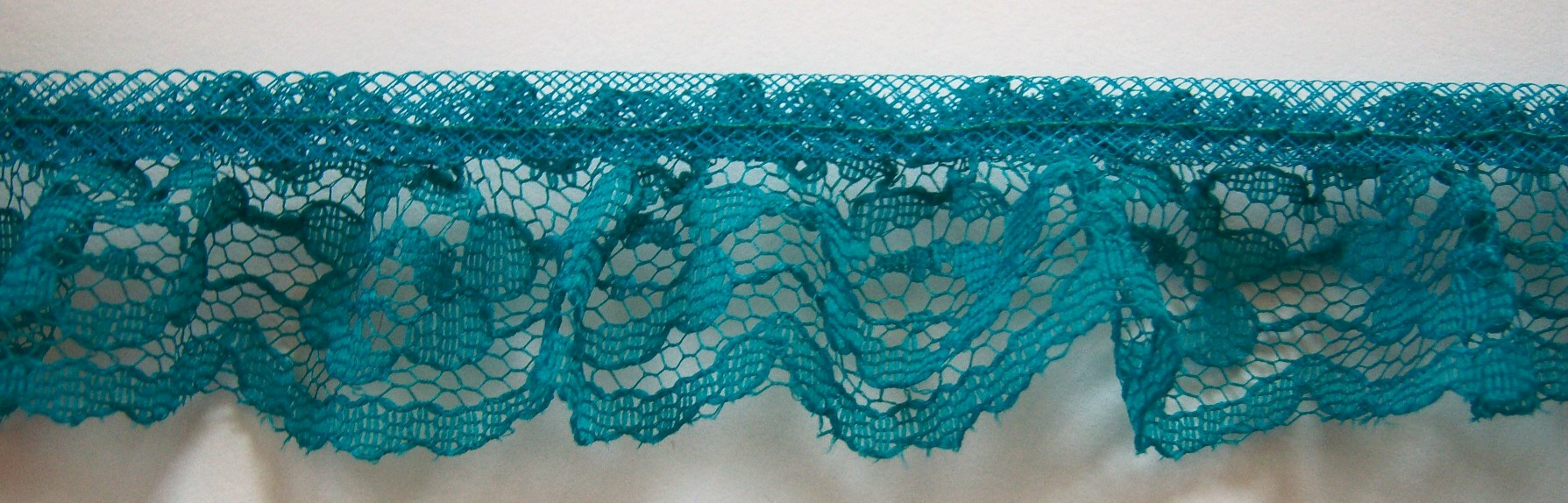 Teal 1 1/4" Ruffled Lace