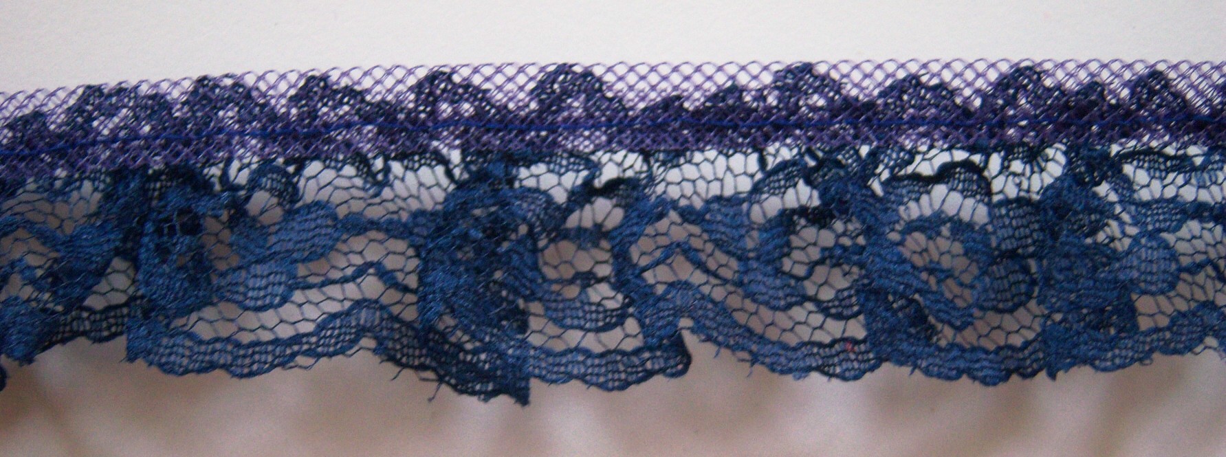 Navy 1 1/4" Ruffled Lace