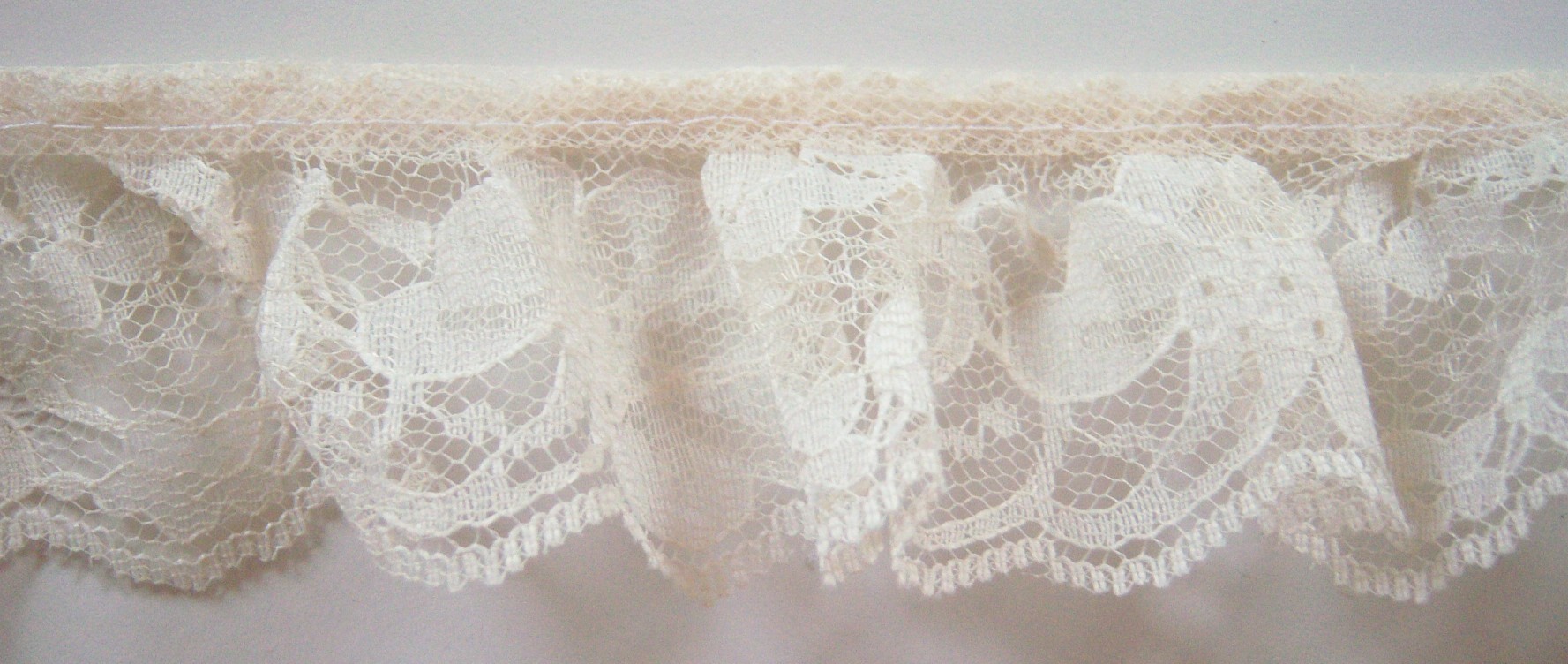 Bone 1 1/2" Gathered Lace