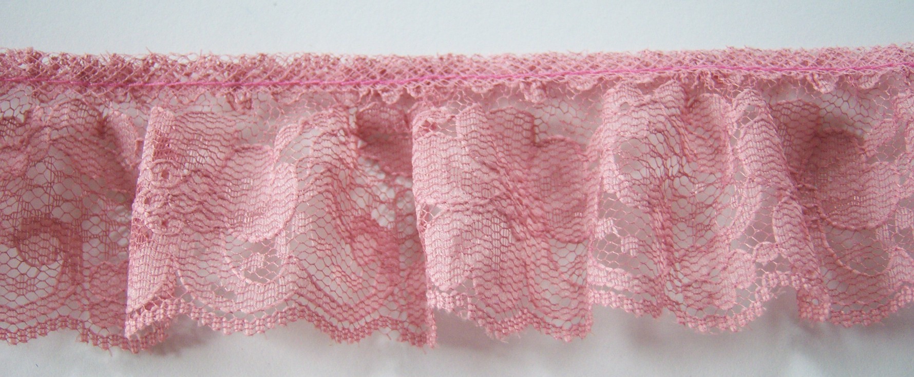 Dusty Rose 1 3/4" Ruffled Lace