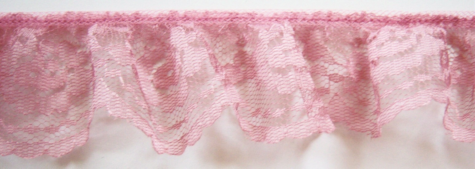 Dusty Rose 2" Ruffled Lace