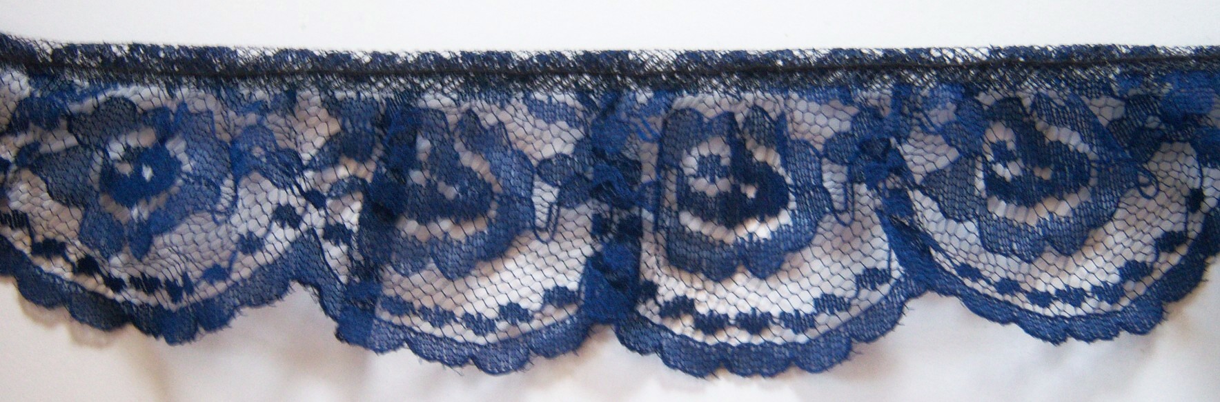 Navy 2" Ruffled Lace