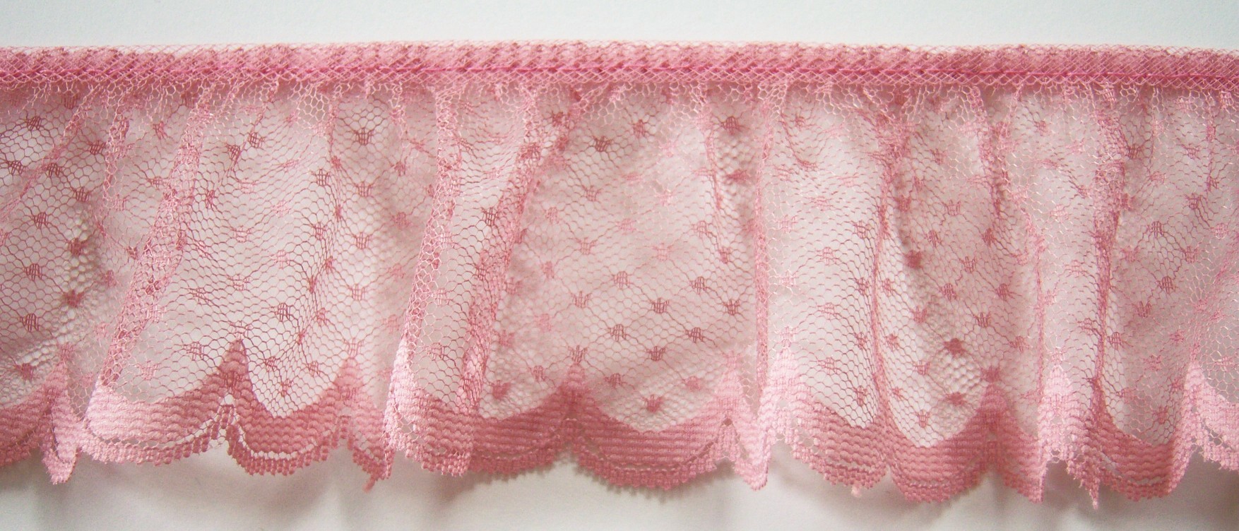 Dusty Rose 2 3/4" Ruffled Lace