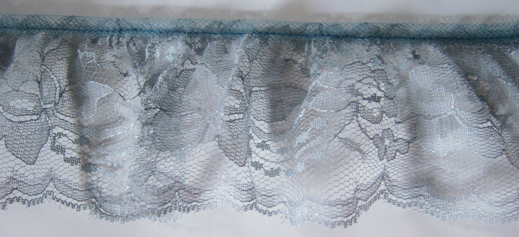 Blue Grey 3" Ruffled Lace