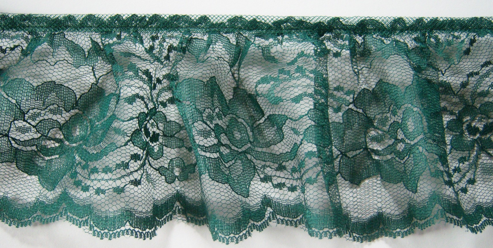 Dark Green 4" Ruffled Lace