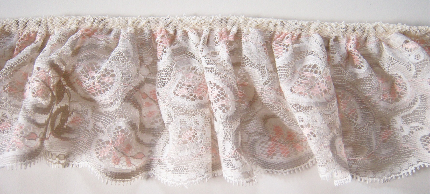 Peach Print 3" Ruffled Lace