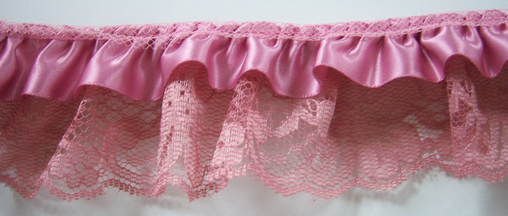 Rose/Dusty Rose 2" Ruffled Lace