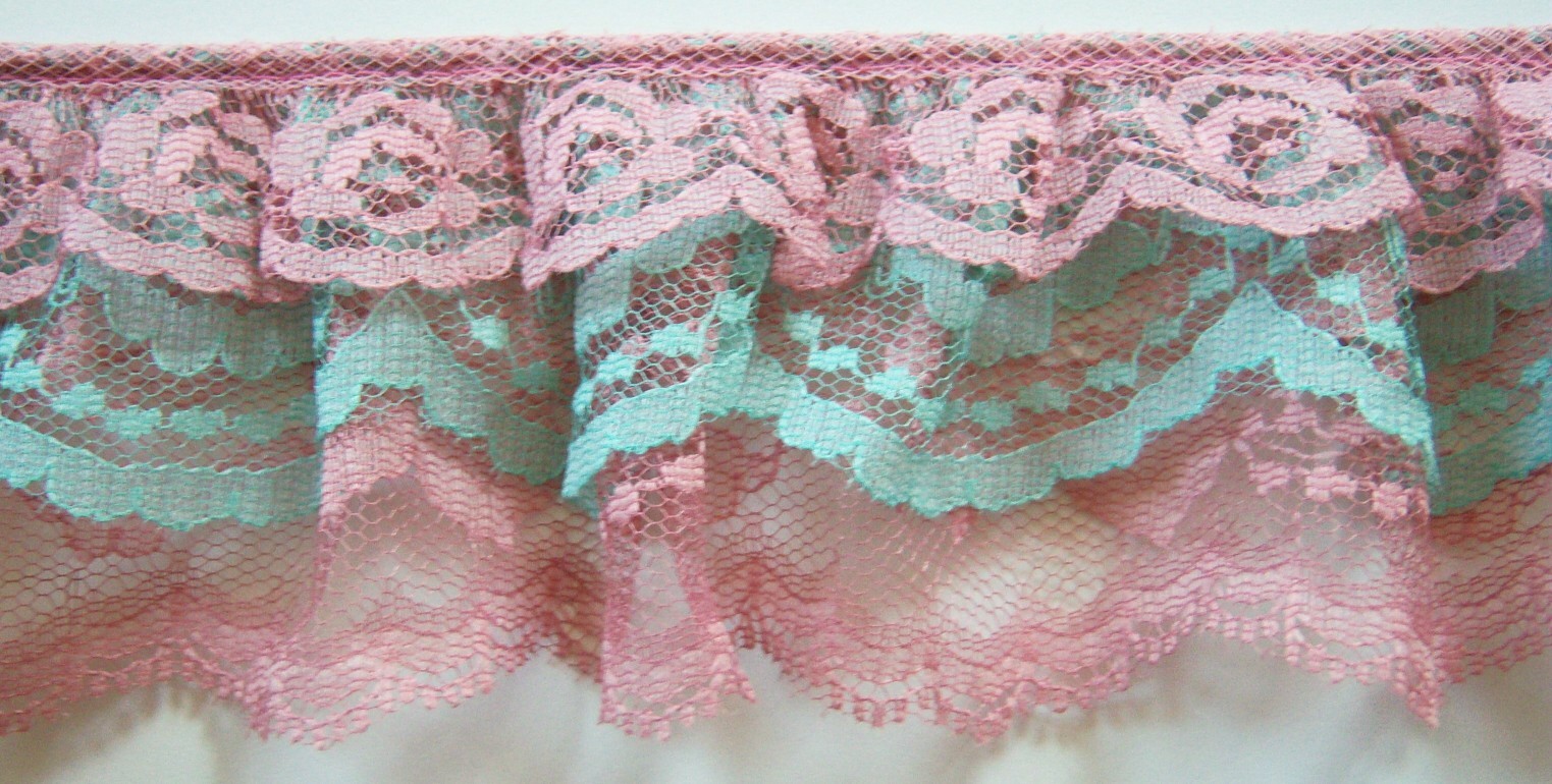 Dusty Rose/Mint/Ant. Rose Triple Lace