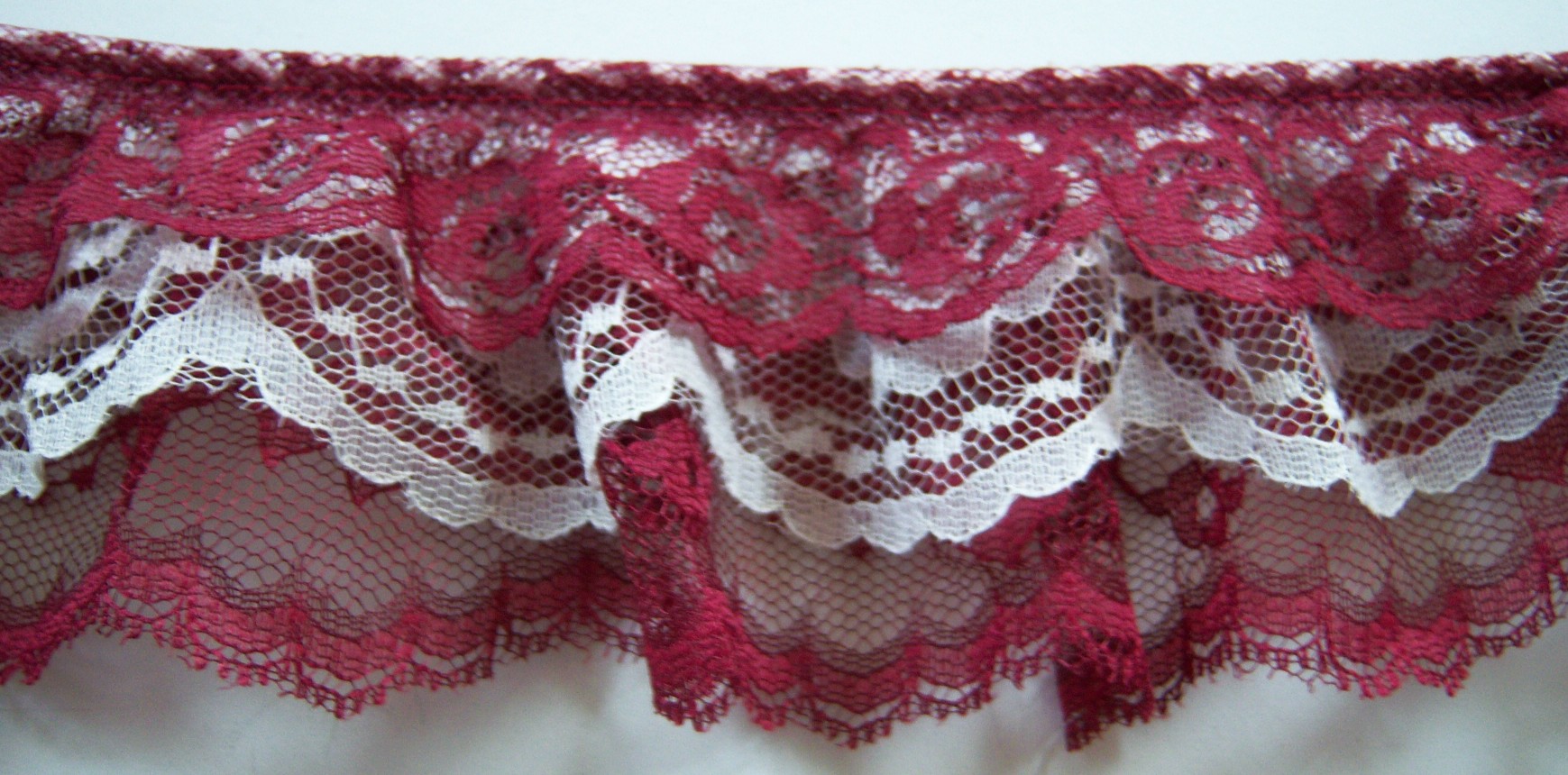 Wine/Eggshell/Wine Triple Lace