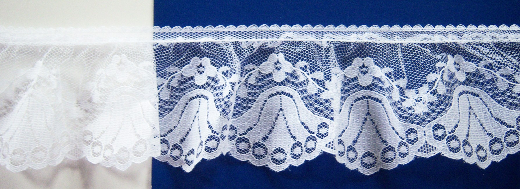 White 2 3/4" Ruffled Lace