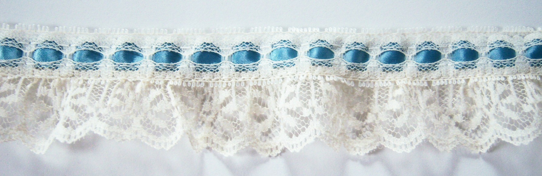 Wmsbg Blue/Ivory 1 5/8" Ruffled Lace