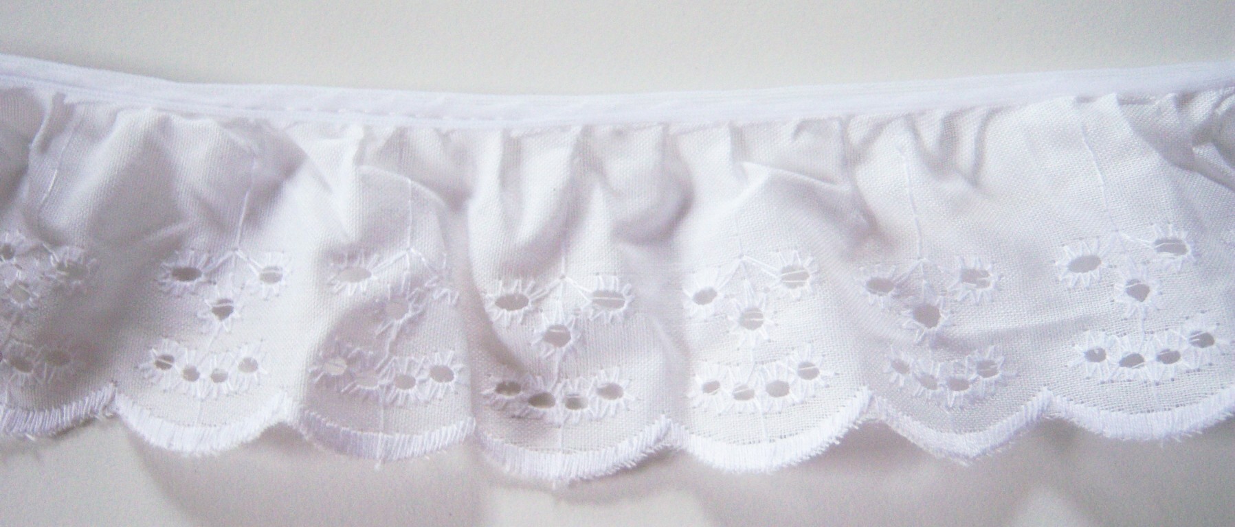 White 2" Ruffled Eyelet Lace