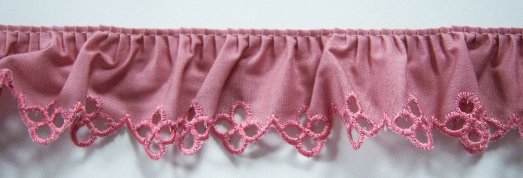 Dusty Rose 1 3/4" Ruffled Eyelet Lace