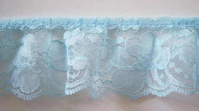 Lt Blue 1 7/8" Ruffled Lace