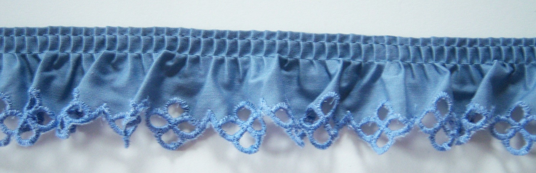 Country Blue 1 3/4" Ruffled Eyelet