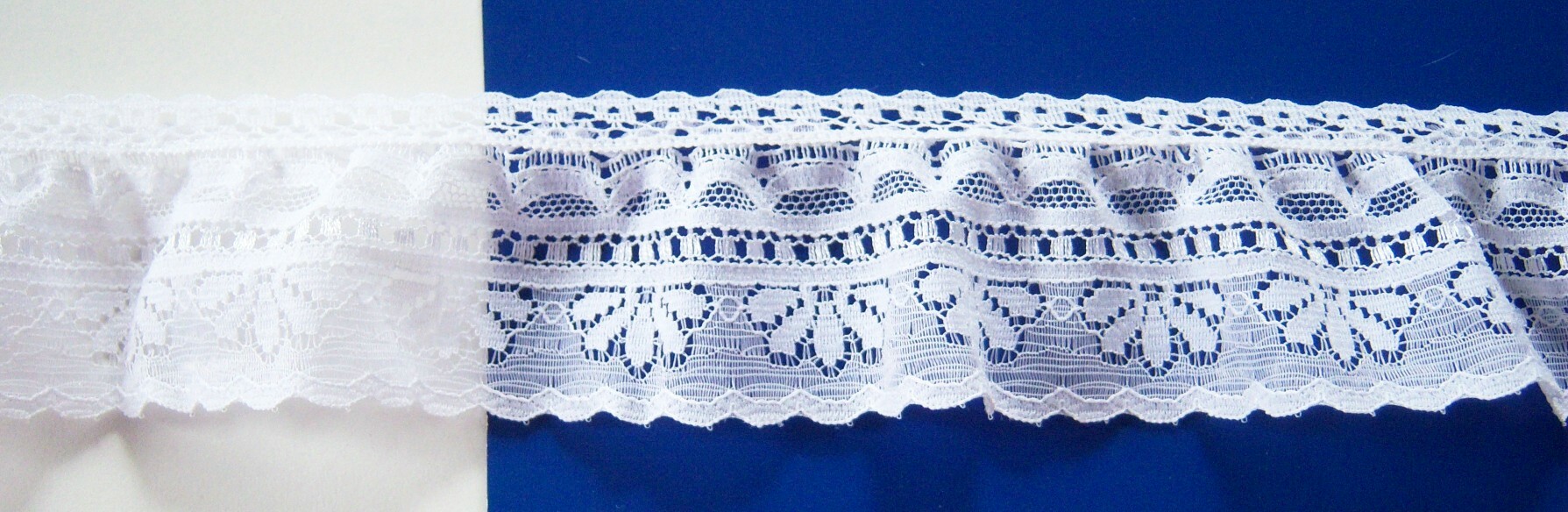 White 1 3/4" Ruffled Lace