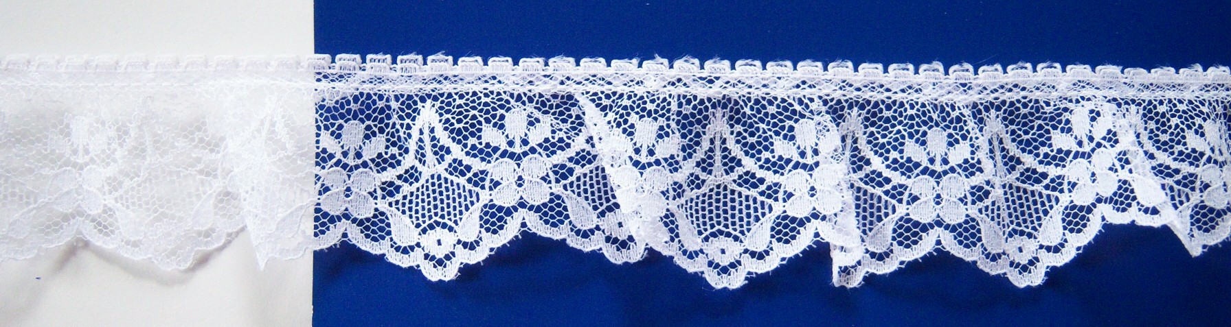 White 1 5/8" Ruffled Lace