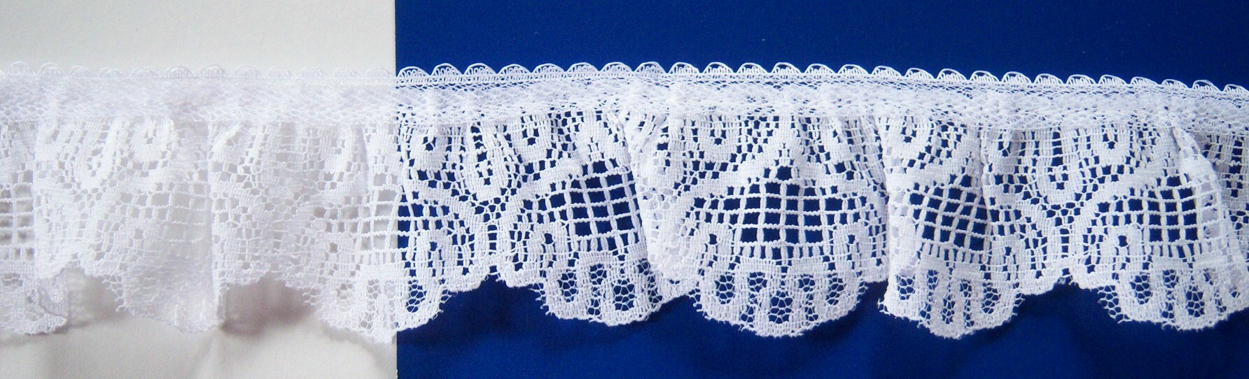 White 1 3/4" Ruffled Lace