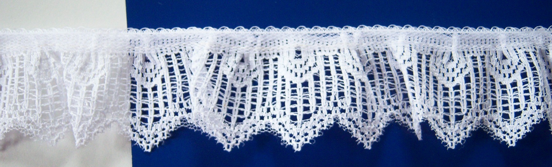 White 1 3/4" Gathered Lace