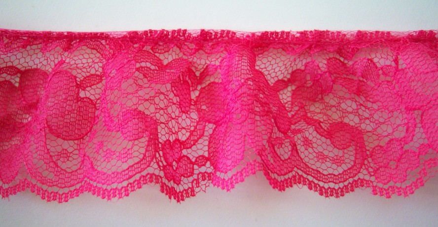 Fuchsia 1 7/8" Ruffled Lace