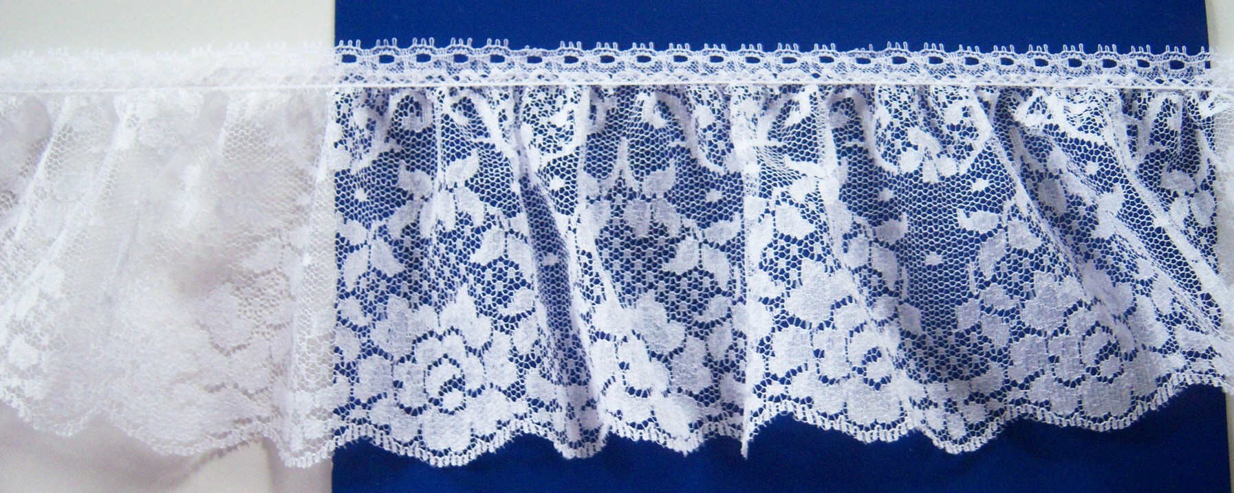 White 3 3/4" Ruffled Lace