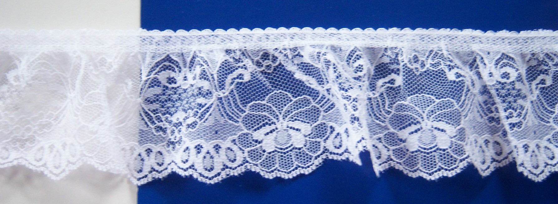 White 2 3/4" Ruffled Lace