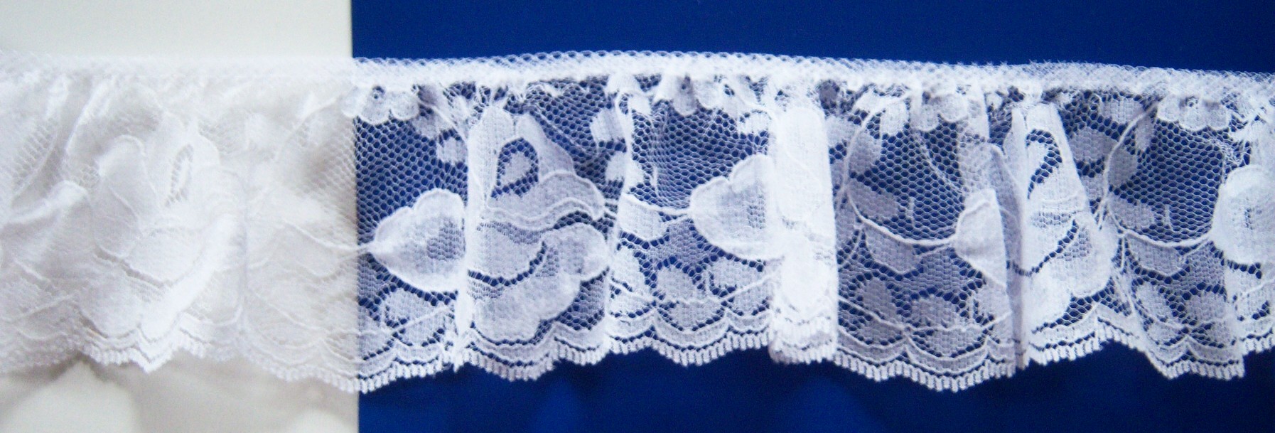 White 2 1/2" Ruffled Lace